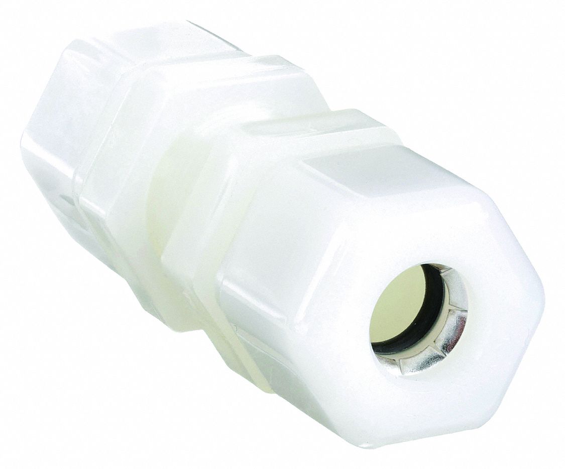 Nylon, For 1/4 in x 1/4 in Tube OD, Bulkhead 2GUV6N4BU4 Grainger