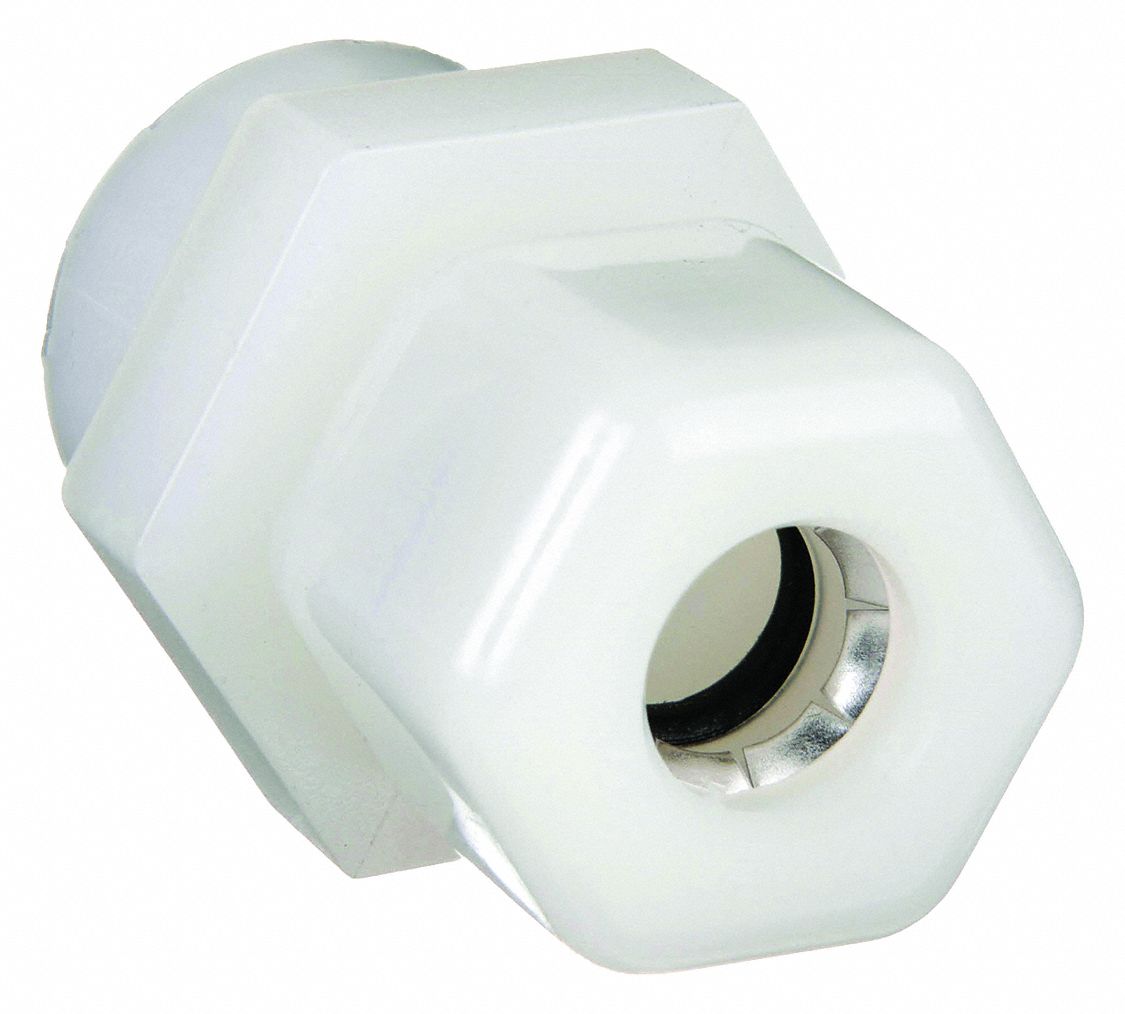 Compression Fitting Adapter: 3/8 in OD x 3/8 in Pipe Size, Compression x FNPTF, Nylon