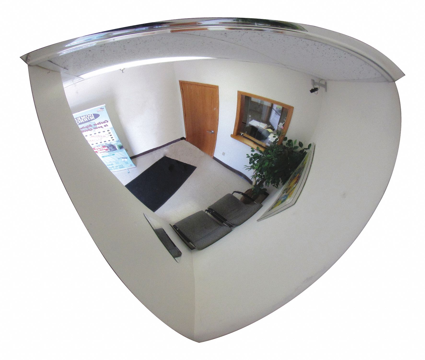 GRAINGER APPROVED Quarter Dome Mirror, 90° Viewing Angle, 36 in