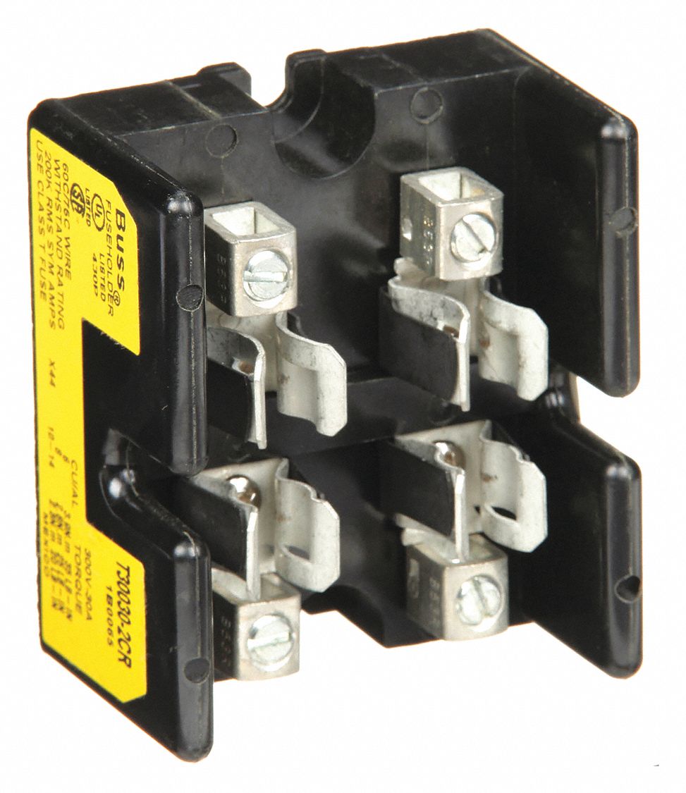 FUSE BLOCK, FITS INDUSTRIAL FUSE TYPE, 2 POLES, 0 TO 30 A, 300V AC/DC