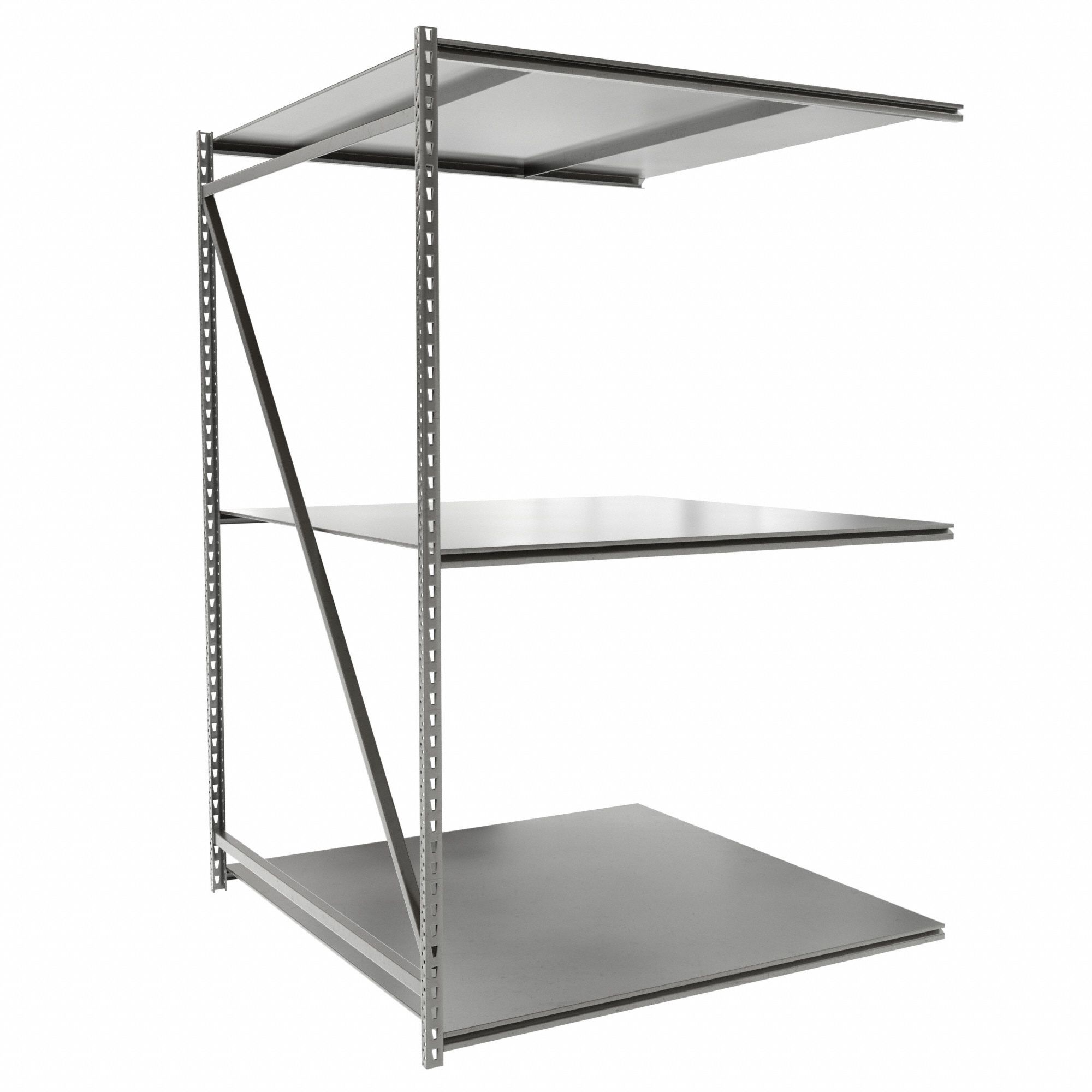 Bulk Storage Rack: Starter, Medium-Duty, 48 in x 48 in x 72 in, Particleboard, 3 Shelves