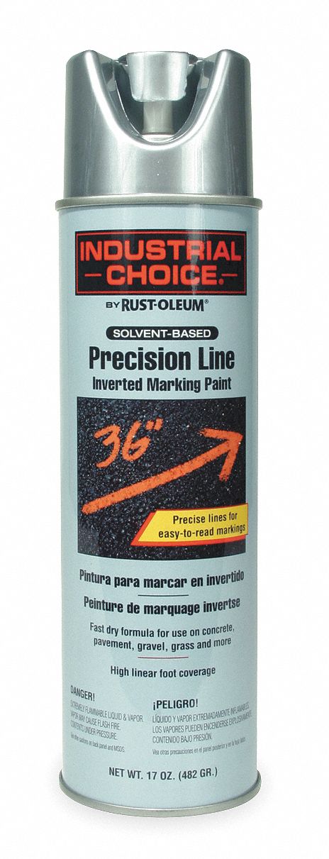 RUST-OLEUM Solvent-Base Precision Line Marking Paint, Silver, 16 oz ...