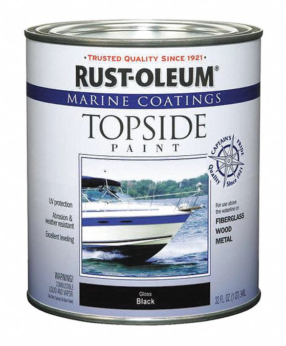 RUSTOLEUM Black Topside Paint, Gloss Finish, 100 sq ft/gal Coverage