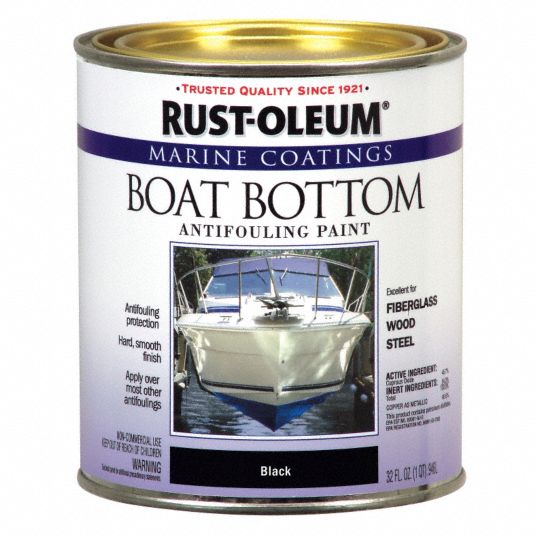 RUSTOLEUM Boat Bottom Antifouling Paint Epoxy, Flat, Black, 1 qt
