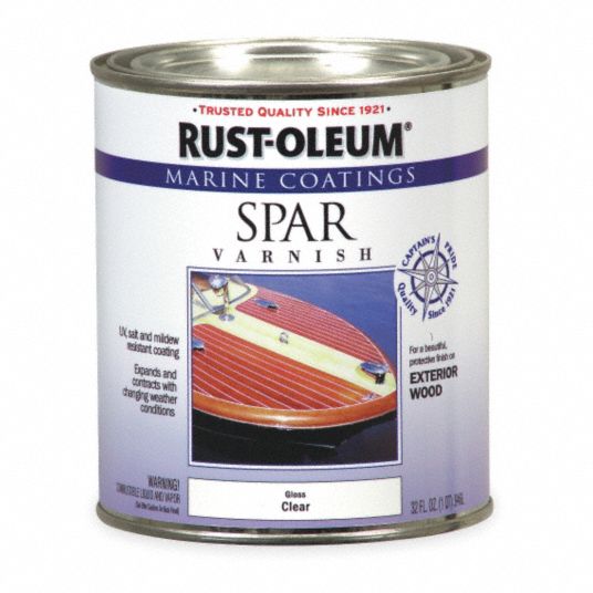 RUSTOLEUM Spar Varnish Polyurethane, Clear, Clear, 1 qt Container