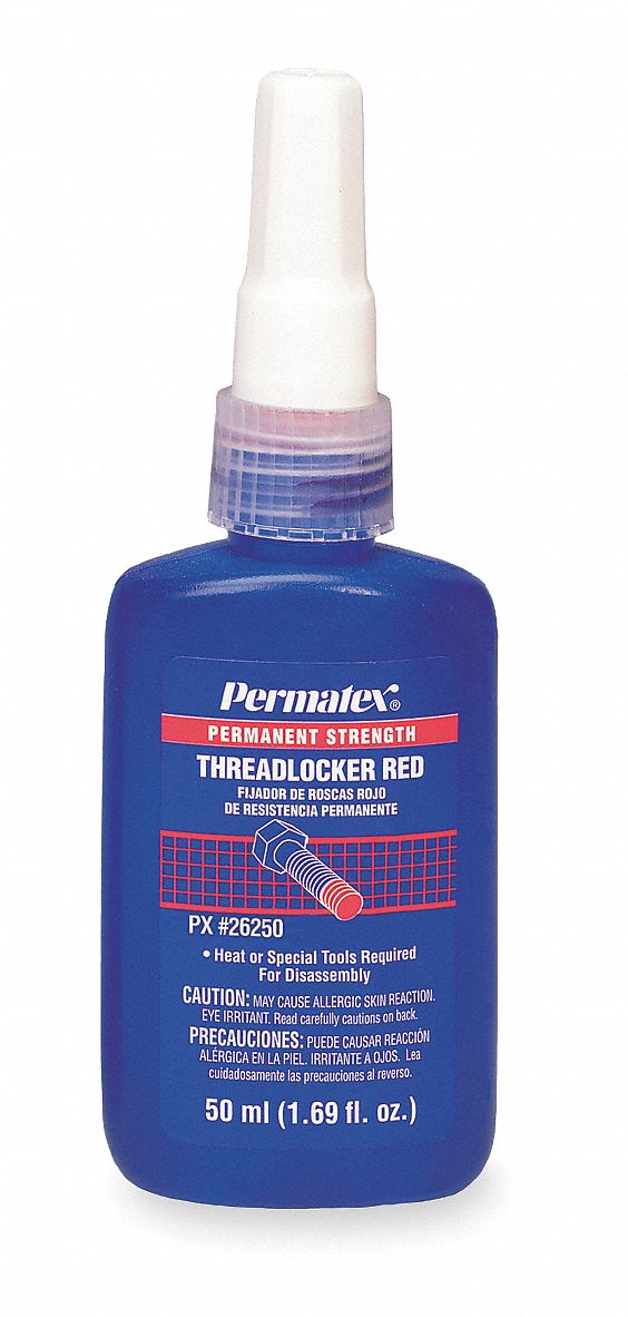 THREADLOCKER, PERMANENT, HIGH-STRENGTH, RED, 50ML