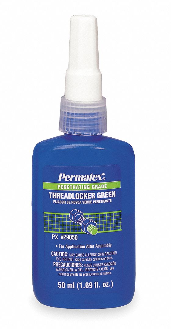 MediumStrength Threadlocker, Green, 50ml Grainger