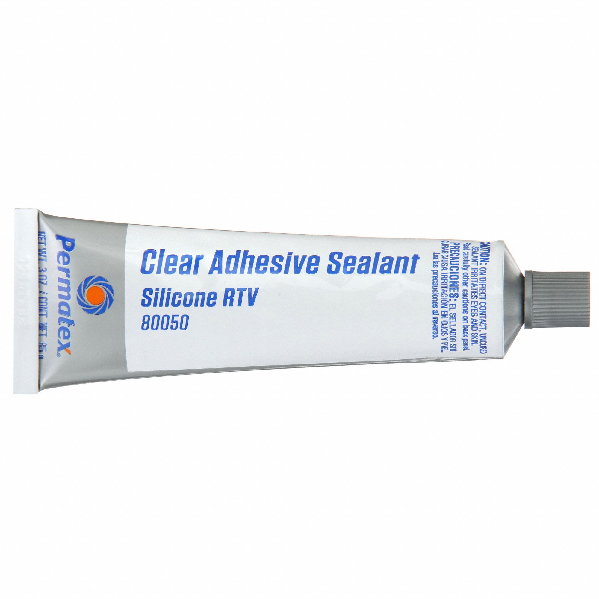 PERMATEX Gasket Sealant: Silicone RTV, 3 oz, Tube, Clear, For Food and  Beverage Processing