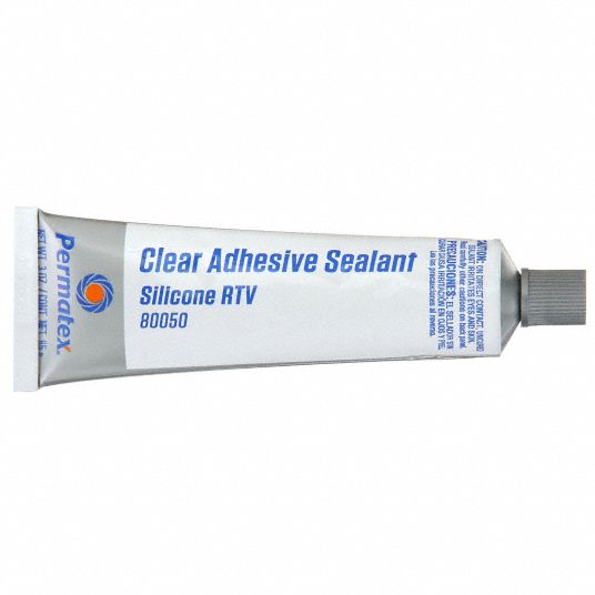 PERMATEX Gasket Sealant: Silicone RTV, 3 oz, Tube, Clear, For Food and  Beverage Processing