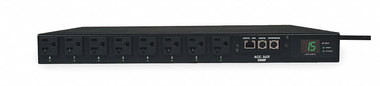 PDU WITH AUTOMATIC TRANSFER SWITCH, FRONT, STANDARD, BUILT-IN CIRCUIT BREAKER, PDUMH15ATNET