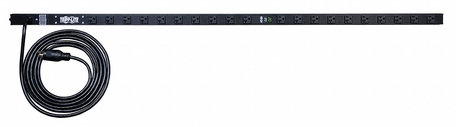 Power Distribution Unit: 120V AC, 28 Outlets, NEMA 5-15/20R, Non-Metered, Front Facing