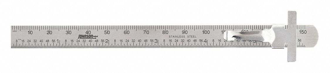 POCKET RULE,6" SIZE,SS,152.4MM L,1/2" W