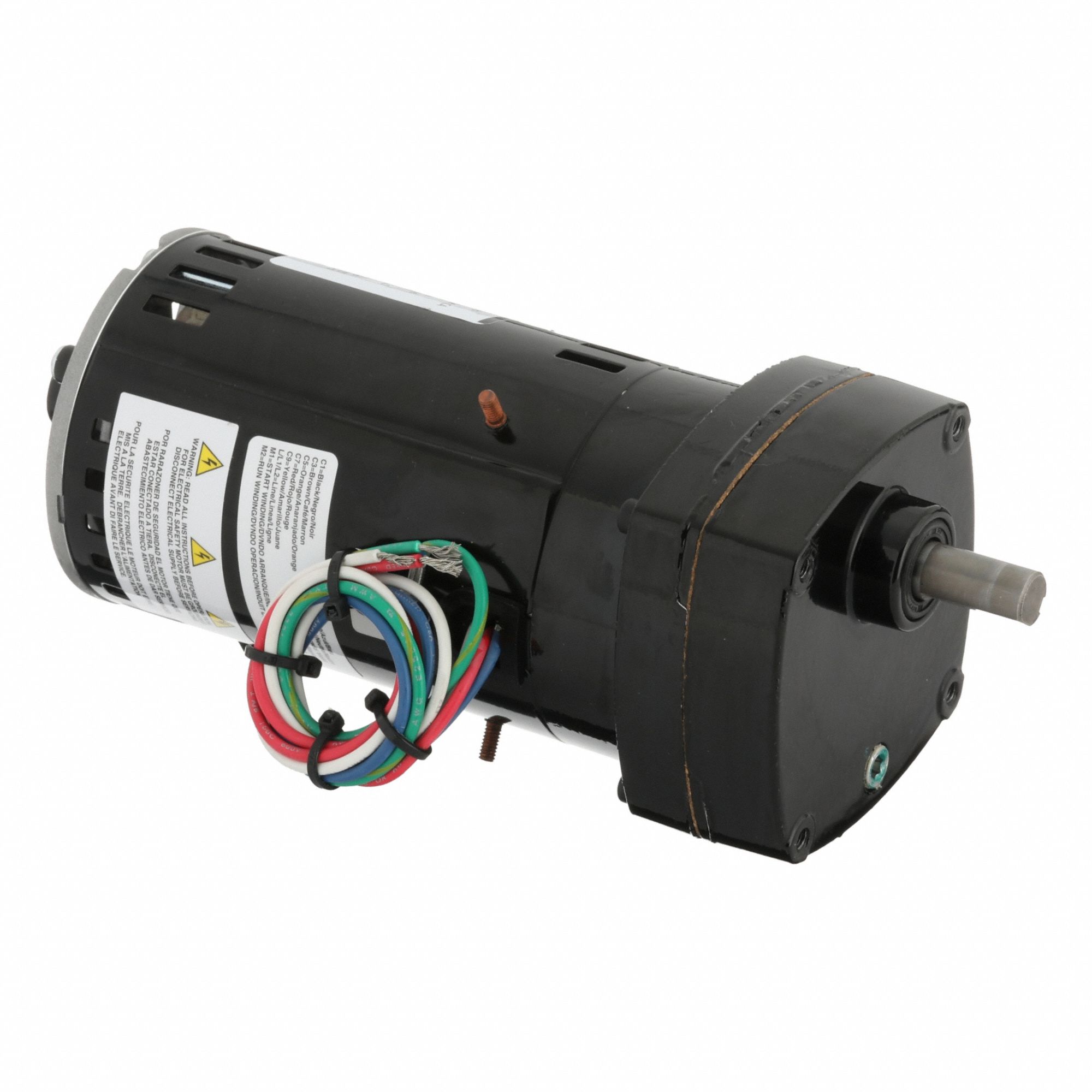AC Gearmotor: Parallel, Single Output Shaft, PSC, Open, 124 RPM, 47 in-lb Max Torque, 115V AC