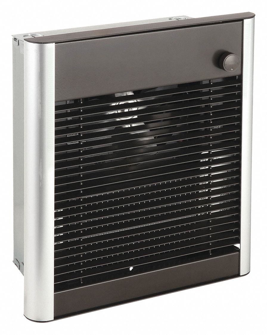 Recessed Electric Wall-Mount Heater: 1000 W, 120V AC, 1 Phase, 120V AC, 1-phase, Bronze