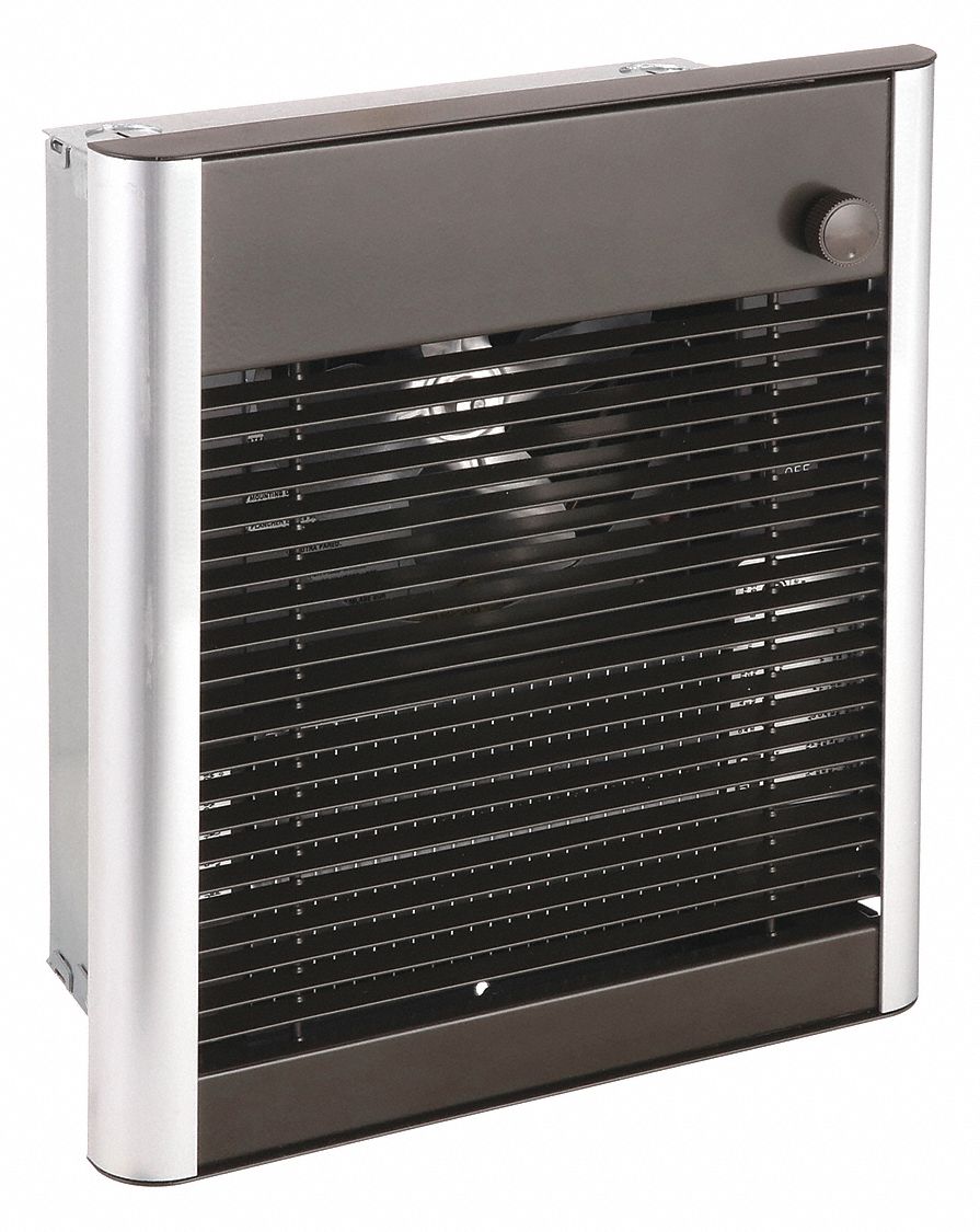 Recessed Electric Wall-Mount Heater: 1500 W/2000 W, 240/277V AC, 1 Phase, Bronze