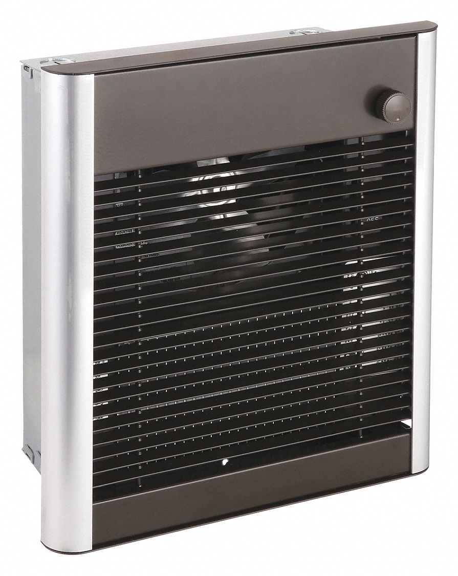 Recessed Electric Wall-Mount Heater: 1125 W/1500 W, 240/277V AC, 1 Phase, White, Unit-Mounted
