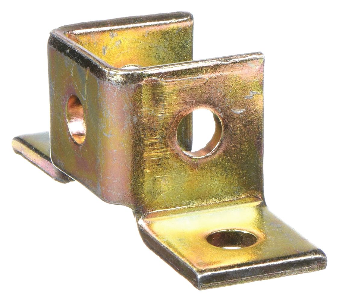 WING CONNECTOR, TWO-WAY, 5 HOLES, STEEL, 180 DEGREE, 2 TABS, GOLD