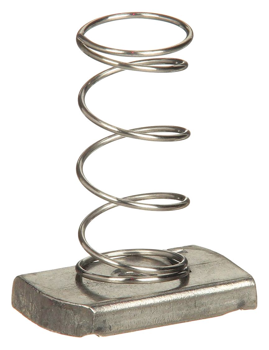 SPRING NUT, 1/4"-20 THREAD SIZE, ¼ IN BOLT SIZE, 304 STAINLESS STEEL, POLISHED