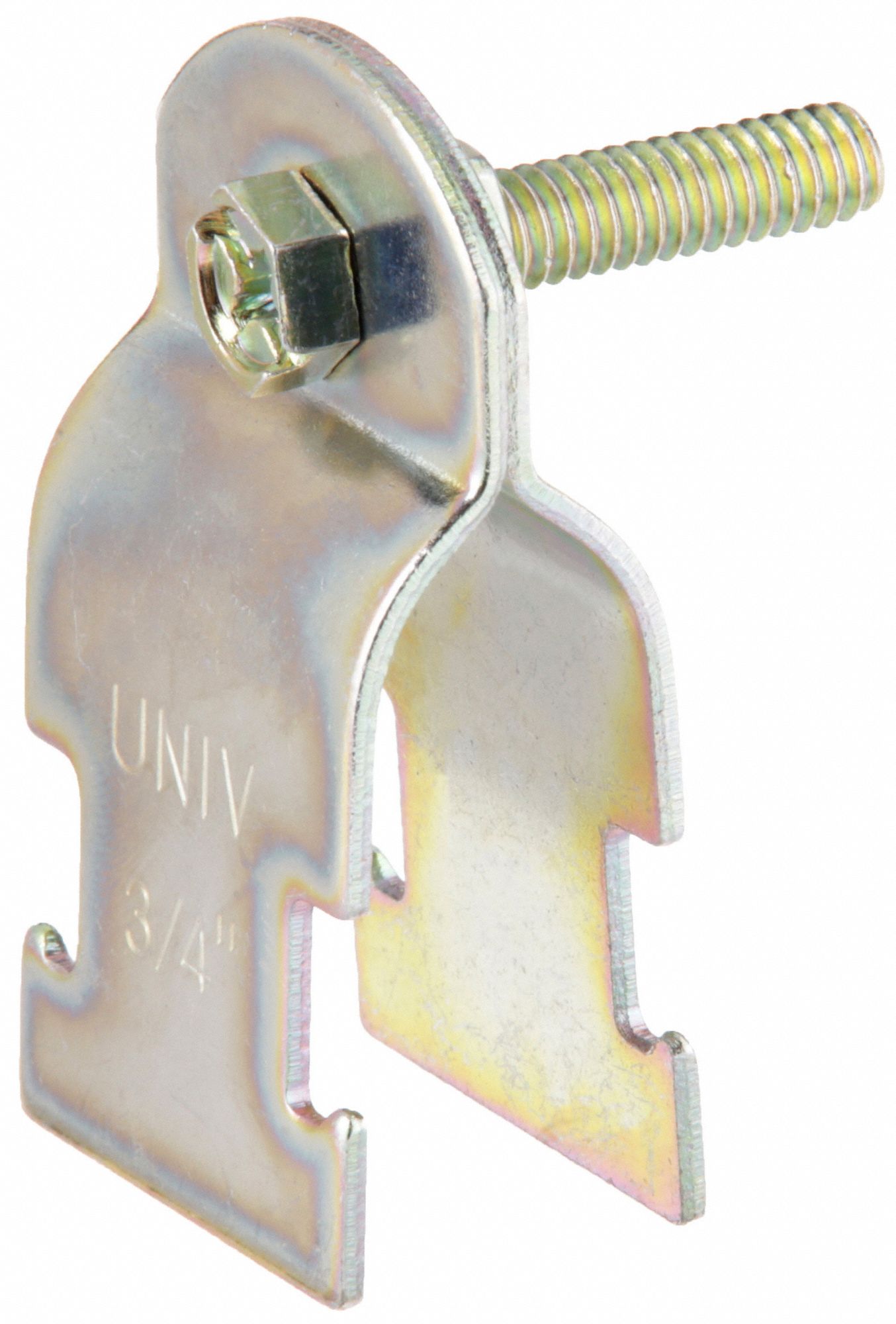 CONDUIT STRAP CLAMP, STEEL, ELECTROPLATED, ¾ IN CONDUIT TRADE SIZE