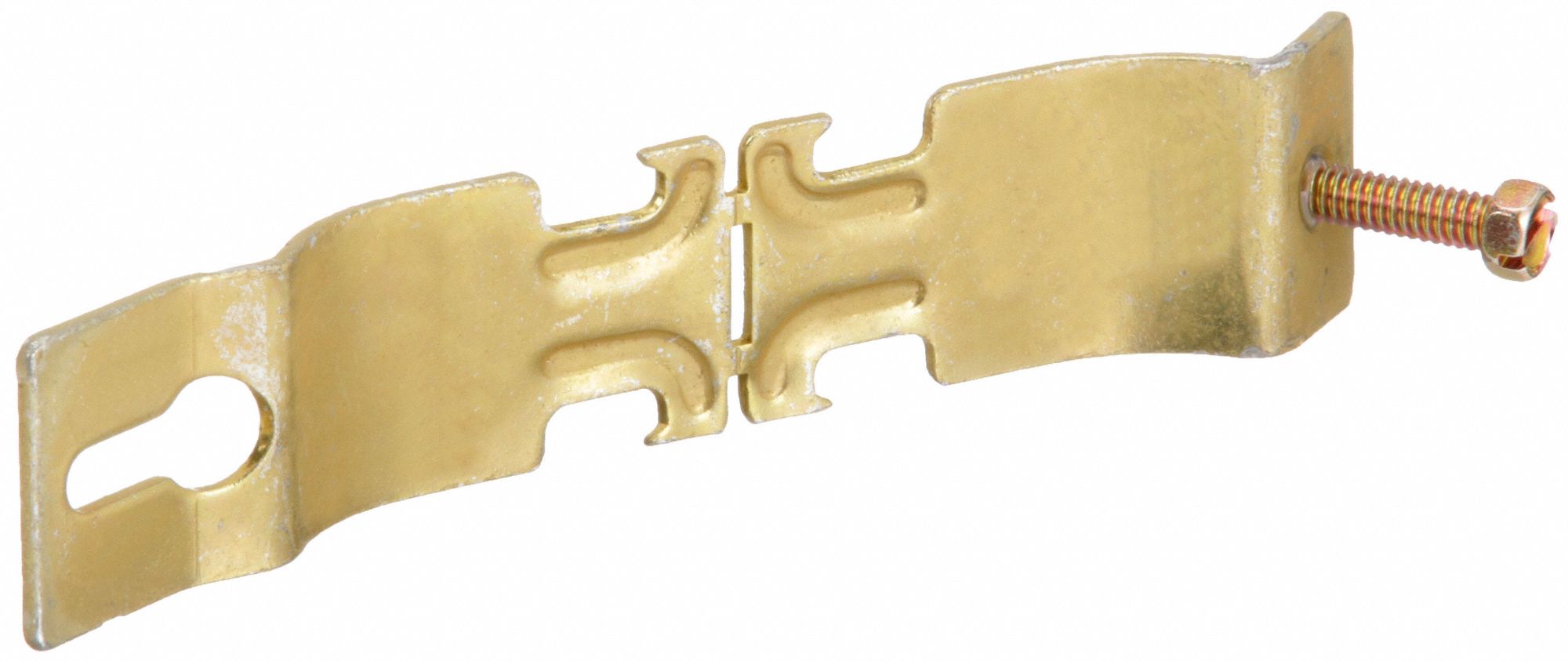 EMT Conduit Angler Clamp: Steel, Electroplated, 1 1/4 in Conduit Trade Size