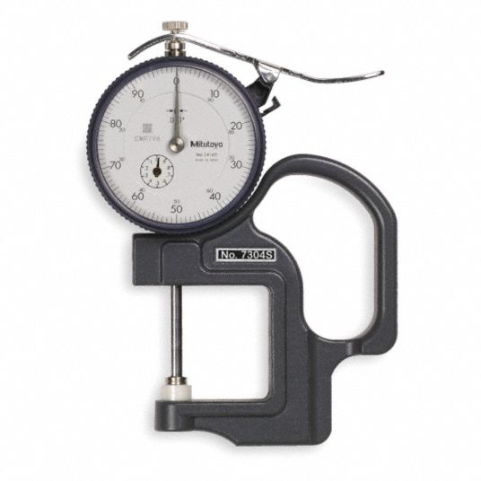MITUTOYO Dial Thickness Gauge, Range 0 in to 1 in, Throat Depth 30 mm