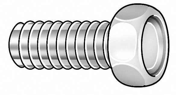 Machine Screws: #8-32 Thread Size, 3/8 in Lg, Steel, Zinc-Plated, Hex, External Hex, 100 PK