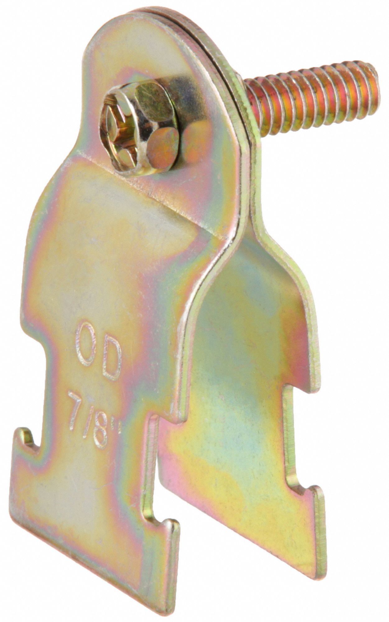 CONDUIT STRAP CLAMP, STEEL, ELECTROPLATED, ⅞ IN CONDUIT TRADE SIZE