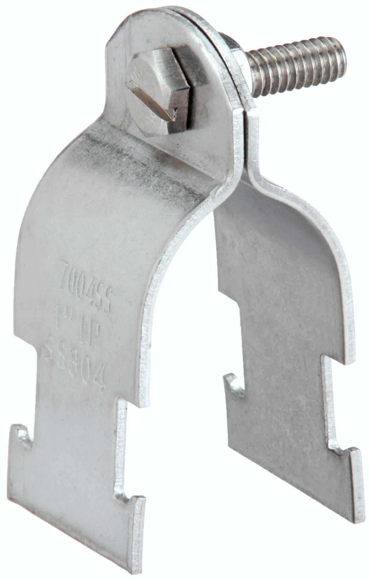 CONDUIT STRAP CLAMP, 304 STAINLESS STEEL, POLISHED, 1 IN CONDUIT TRADE SIZE