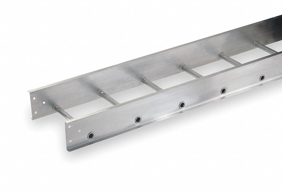 Ladder Tray: 12 in Wd, 5 1/4 in Ht, 12 ft Ladder Tray Lg, Aluminum, 75 lb