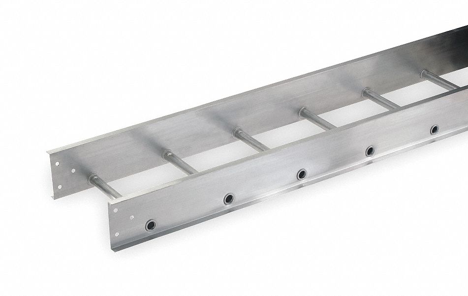 Ladder Tray: 12 in Wd, 5 1/4 in Ht, 12 ft Ladder Tray Lg, Aluminum, 100 lb
