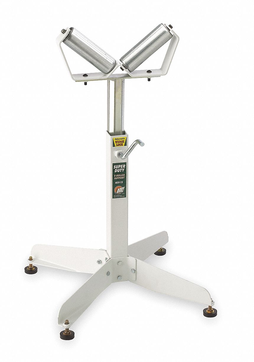 GRAINGER APPROVED Material Support Stand, VRoller, 500 lb Stand Load