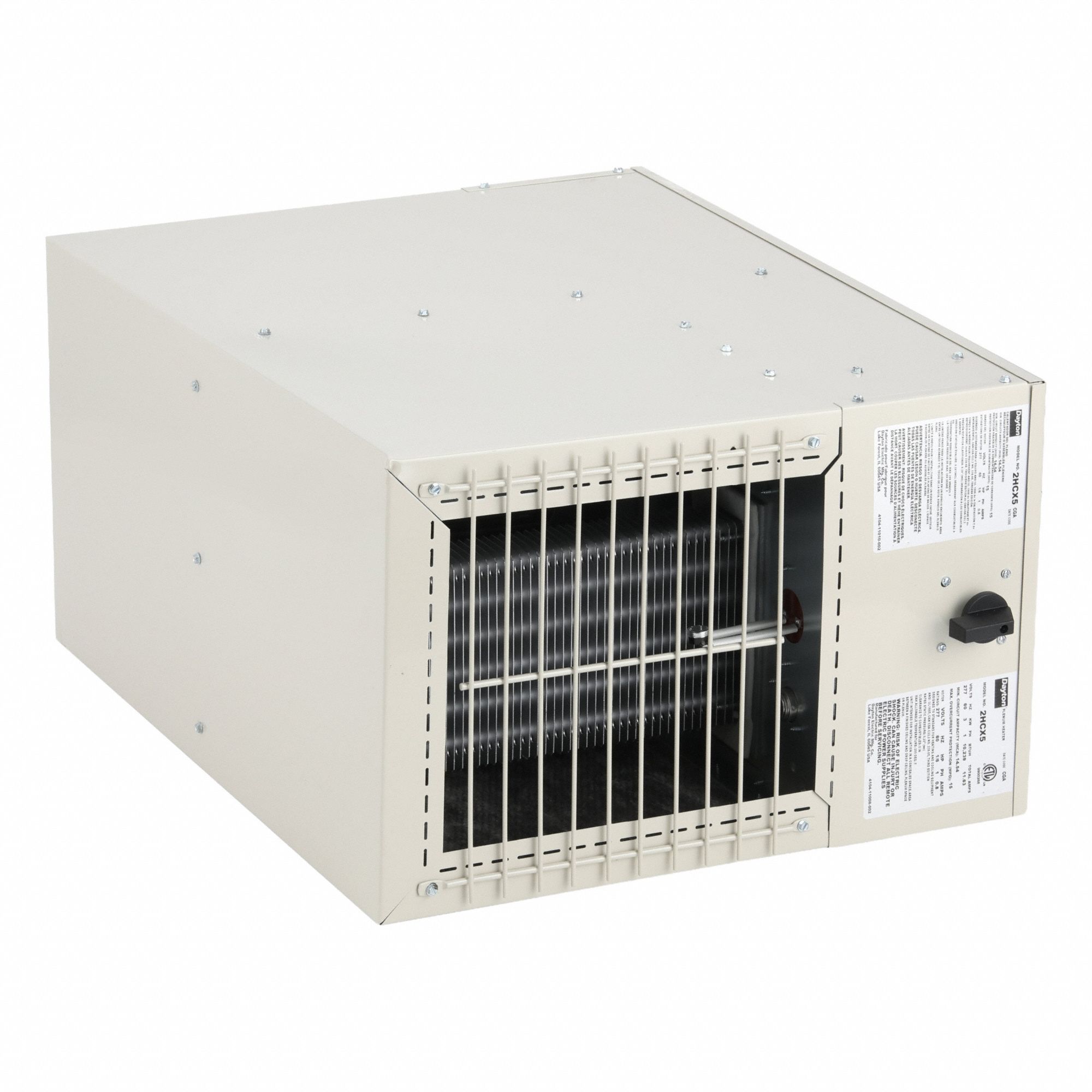 Infrared Heater: 10, 239 BtuH Capacity, 3kW, 277V AC, Plenum, Steel, Thermostat Not Included
