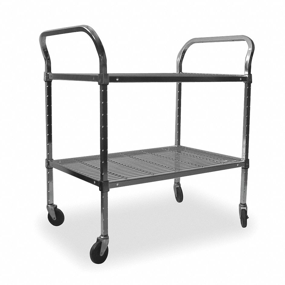 HEAVY-DUTY UTILITY CART WITH FLUSH WIRE SHELVES, 800 LB LOAD CAPACITY, 4 SWIVEL
