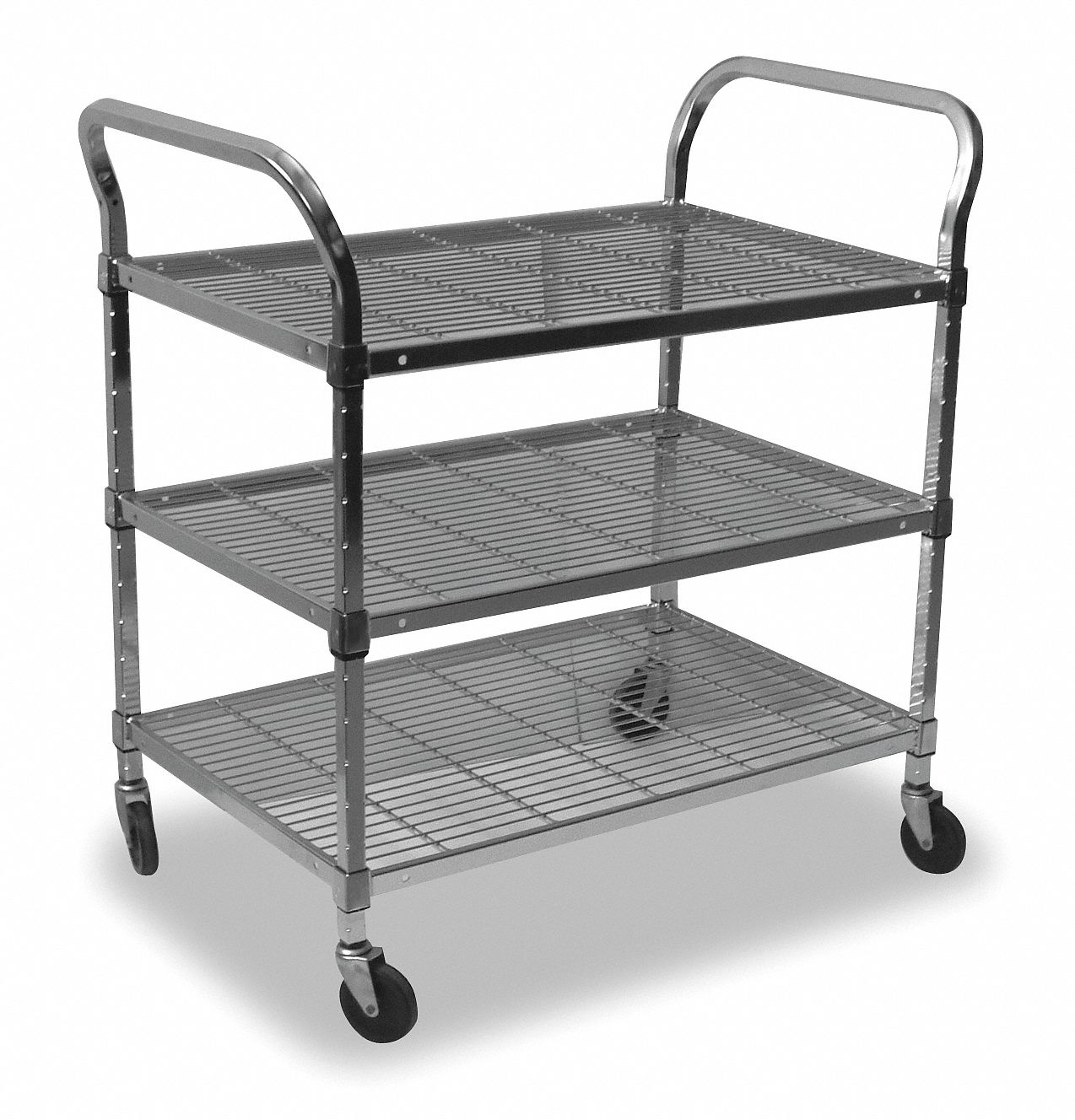 HEAVY-DUTY UTILITY CART WITH FLUSH WIRE SHELVES, 800 LB LOAD CAPACITY, 4 SWIVEL