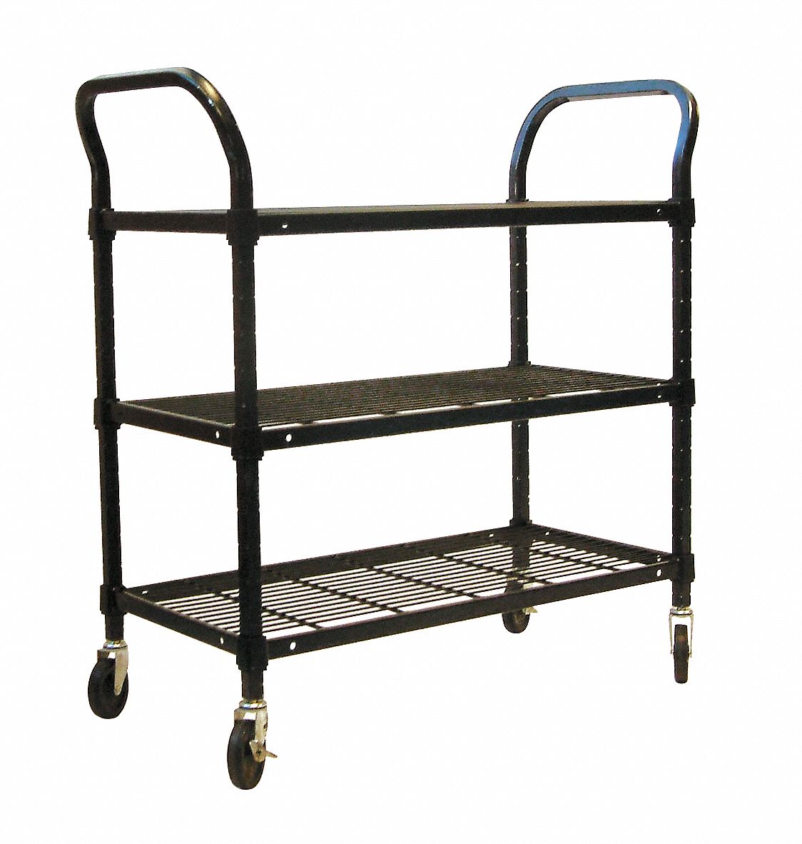 HEAVY-DUTY UTILITY CART WITH FLUSH WIRE SHELVES, 800 LB LOAD CAPACITY, 4 SWIVEL