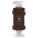 RECEPTACLE, DUPLEX, BROWN, 5-15R, 15 A, 125V AC, 2 POLE/3 WIRE, SCREW TERMINALS