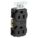 RECEPTACLE, DUPLEX, BLACK, 5-15R, 15 A, 125V AC, 2 POLE/3 WIRE, SCREW TERMINALS