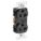 RECEPTACLE, DUPLEX, BLACK, 5-20R, 20 A, 125V AC, 2 POLE/3 WIRE, SCREW TERMINALS