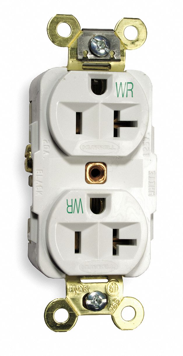 Hubbell Wiring Device-kellems Hbl5362wwr Receptacle,duplex,20a,5-20r 