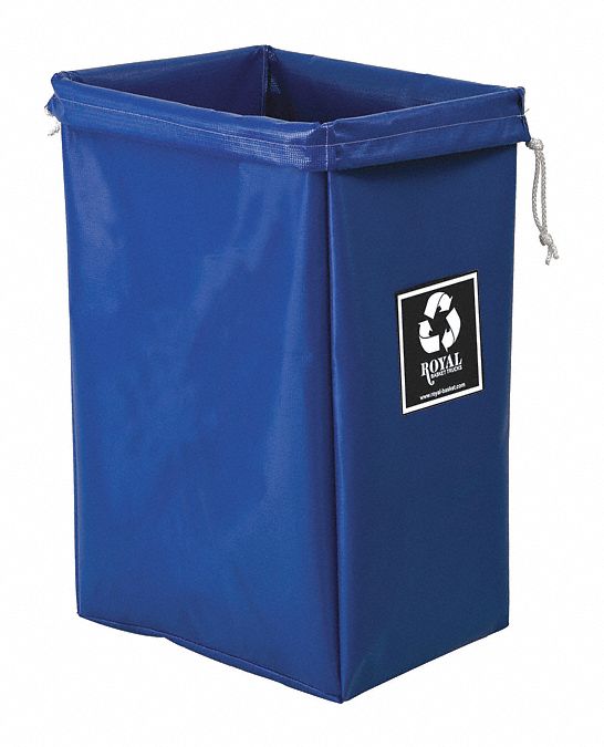 Hamper Bag: Vinyl Liner, Blue, 4.2 cu ft Total Volume, 150 lb Wt Capacity