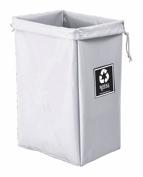 Hamper Bag: Vinyl Liner, White, 4.2 cu ft Total Volume, 150 lb Wt Capacity