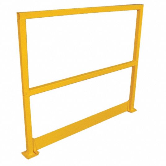 GRAINGER APPROVED 96 inL Steel Handrail Section, Yellow; Square ...