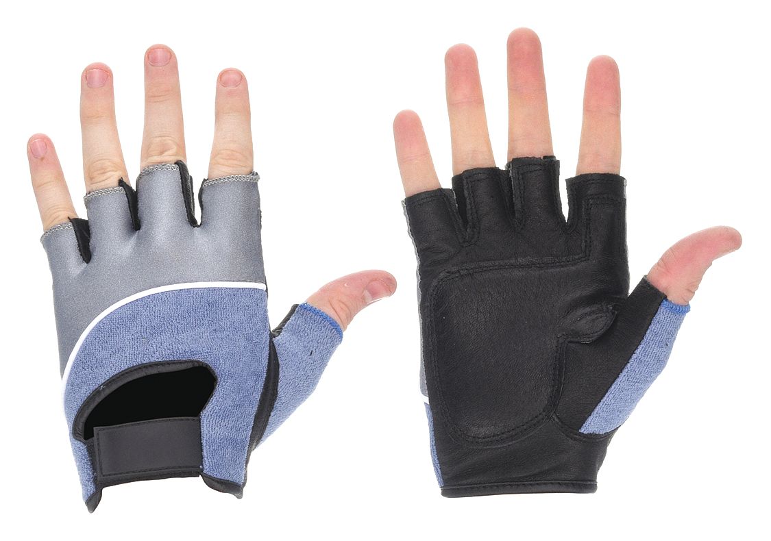 ANTI-VIBRATION MECHANICS GLOVES, XL (10), FINGERLESS, PIGSKIN, HOOK-AND-LOOP CUFF