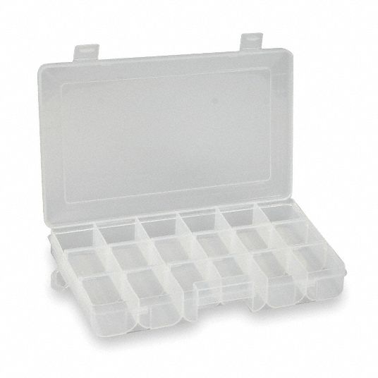 Plastic Organizer Box With 4 to 12 Adjustable Compartments-6-1/2' x 3-1/2
