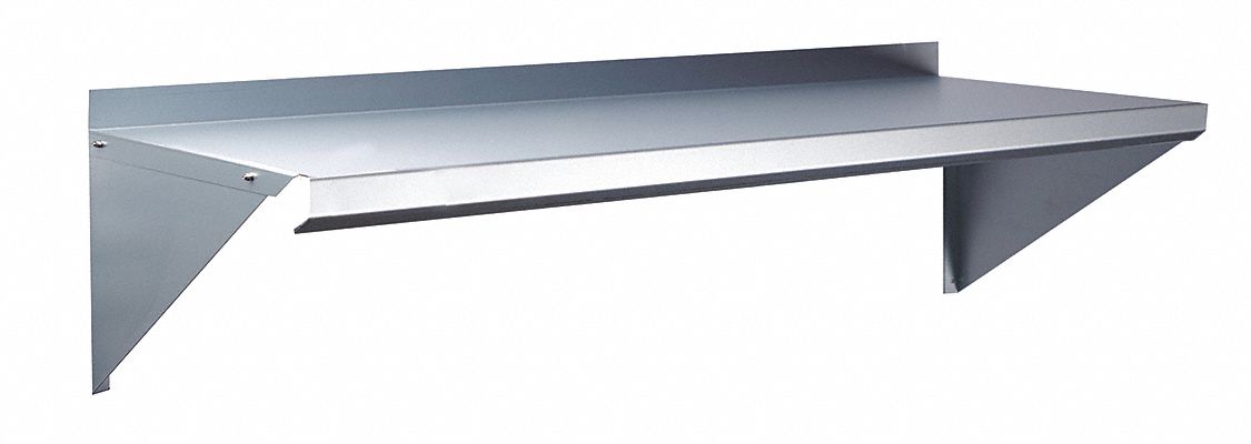 WALL SHELF, 60 IN X 12 IN X 13 IN, 60 IN X 12 IN, 100 LB LOAD CAPACITY, STEEL