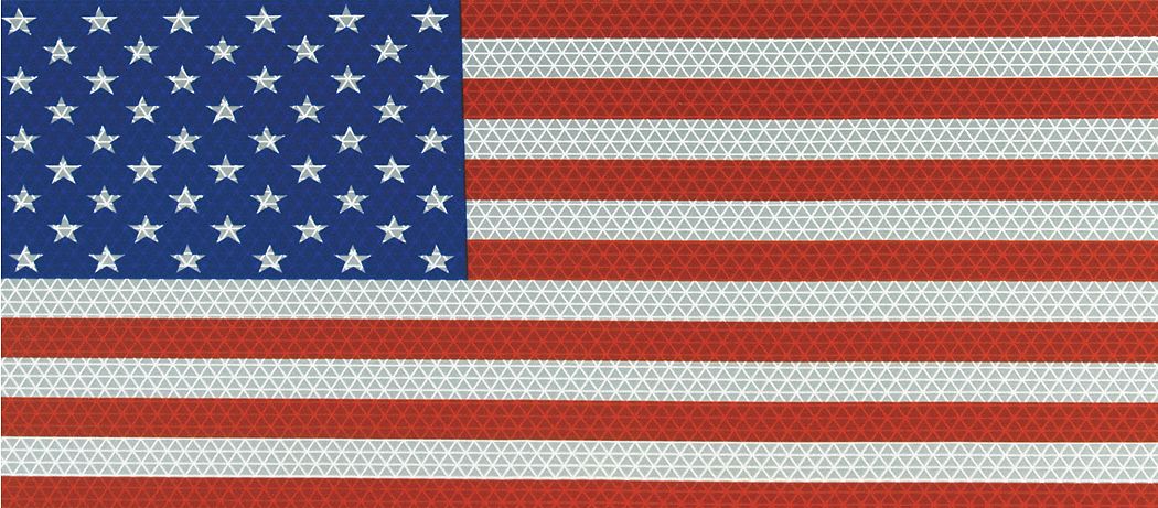 2HGY3 - American Flag Decal Reflect 14x7.75