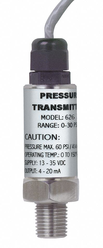 4 to 20mA DC Output 1/4 MNPT Pressure Transmitter 0 to 100 psi
