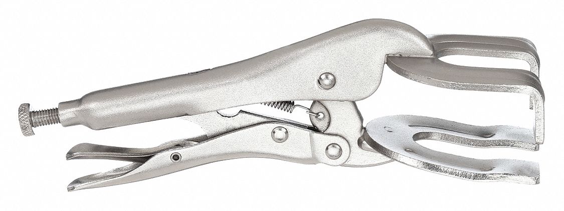 LOCKING WELDING CLAMP, FIXED, 1¾ IN MAX JAW OPENING, 1⅝ IN THROAT D, RELEASE LEVER