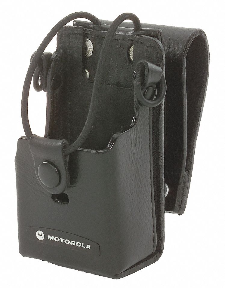 CARRY HOLSTER, MOTOROLA, SWIVEL BELT CLIP, 3 IN, BLACK, LEATHER, PKG 1