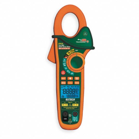 EXTECH Clamp Meter 400 Max AC Amps 400 Max DC Amps 600 V Max AC Volts 40 Megaohm Max 